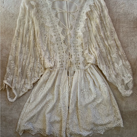 Zimmermann Lace Summer Dress Silk Ivory Sz1 - Picture 2 of 7